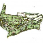 Illustrations jardins nantais - Parc de la Beaujoire - Plan aquarelle